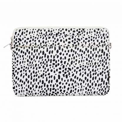 Picture of iLike 13-14 Inches Fabric Laptop Bag With Strap Leopard White