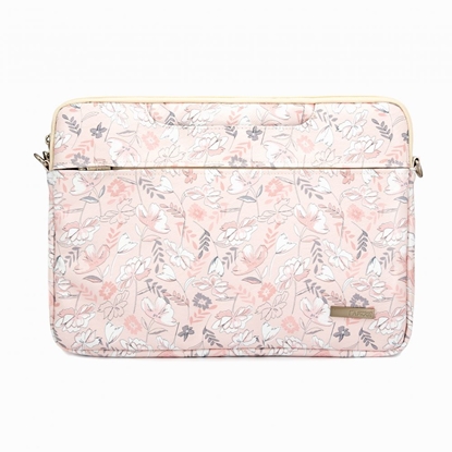Picture of iLike 15-16 Inches Fabric Laptop Bag With Strap Flower Pink