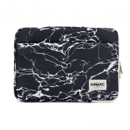 Изображение iLike 15-16 Inches Fabric Laptop Bag With Strap Marble Black