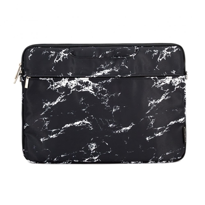 Attēls no iLike 15-16 Inches Fabric Laptop Bag With Strap Marble Black
