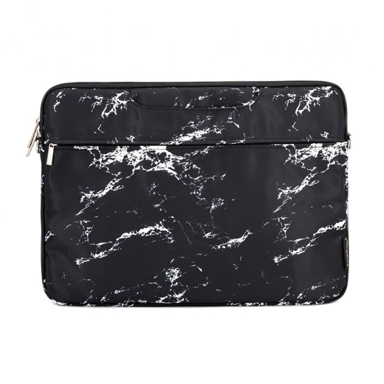 Изображение iLike 15-16 Inches Fabric Laptop Bag With Strap Marble Black