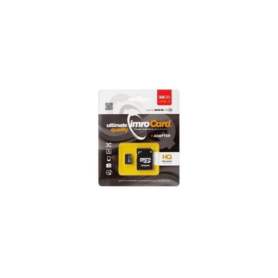 Изображение Imro Memory Card microSDHC / 32GB / cl. 10 / UHS-3 + Adapter