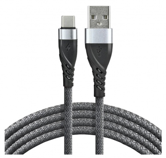 Изображение Kabel USB EverActive USB-A - USB-C 2 m Szary (CBB-2CG)