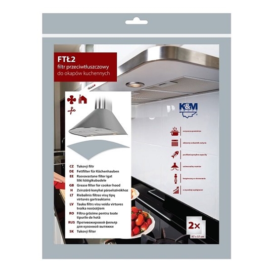 Изображение K&M Universal cooker hood grease filter (2pcs)