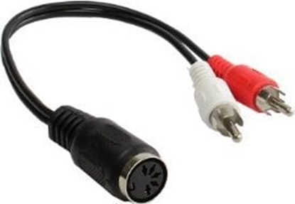Picture of Kabel Alcasa Alcasa AD-2CS5B kabel audio 0,2 m 2 x RCA DIN (5-pin) Czarny, Czerwony, Biay