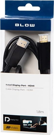 Picture of Kabel DisplayPort - HDMI 1.8m czarny (461)