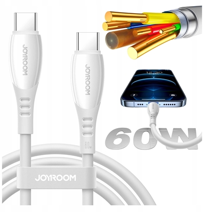 Attēls no Kabel Joyroom S-A59 Vibrant Series 60W USB-C - USB-C 1,2m - biay