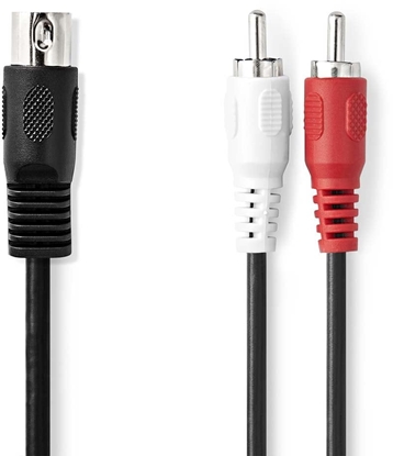 Attēls no Kabel Nedis Nedis CAGL20200BK10 kabel audio 1 m DIN (5-pin) 2 x RCA Czarny