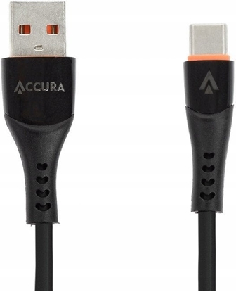 Attēls no Kabel USB Accura Accura USB-A - USB-C 1.0m gumowy 5V/2A czarny