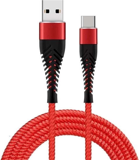 Picture of Kabel USB Fusion Fishbone USB-A do USB-C kabel 30W / 3A / 1 5m czerwony