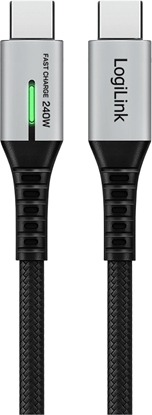 Picture of Kabel USB LogiLink USB-C - USB-C 0.5 m Czarno-srebrny (CU0441)