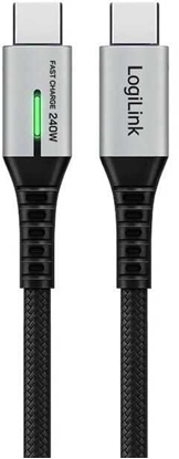 Picture of Kabel USB LogiLink USB-C - USB-C 1.5 m Czarno-srebrny (CU0443)