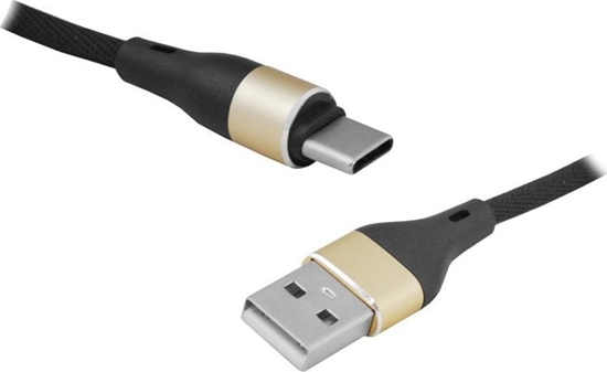 Picture of Kabel USB LTC USB-A - USB-C 2 m Czarno-zoty (LX8572B 2M)