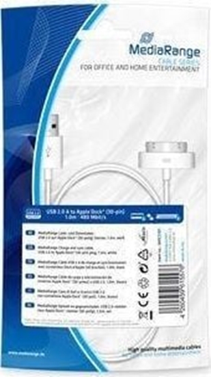Picture of Kabel USB MediaRange USB-A - Lightning 1 m Biay (MRCS181)