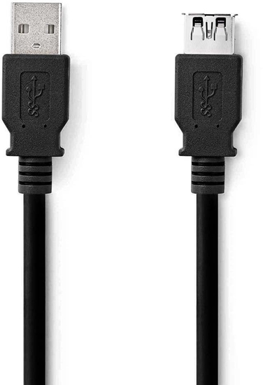 Изображение Kabel USB Nedis USB-A - USB-A 3 m Czarny (CCGL61010BK30)