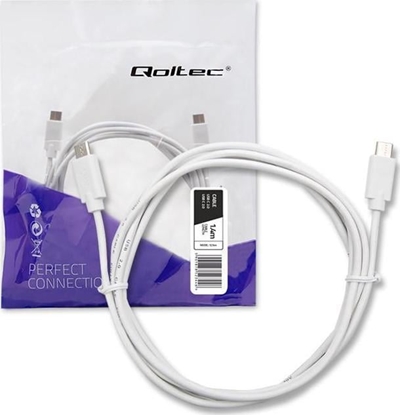 Attēls no Kabel USB Qoltec USB-C - USB-C 1.4 m Biay (52344)