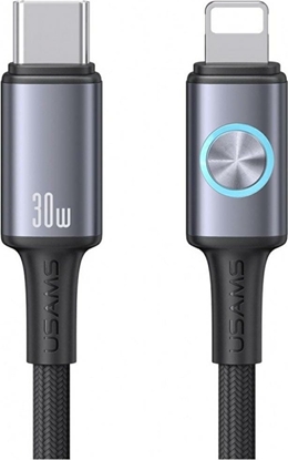 Изображение Kabel USB Usams USB-C - Lightning 1.2 m Szary (USA1436)