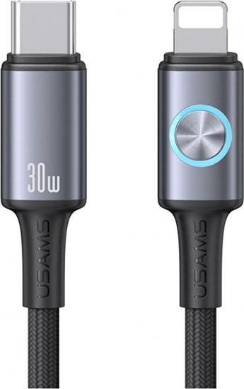 Изображение Kabel USB Usams USB-C - Lightning 1.2 m Szary (USA1436)