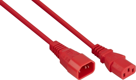 Picture of Kabel zasilajcy Alcasa kabelmeister Kaltgeräteverlängerung C14 an C14 rot 5m