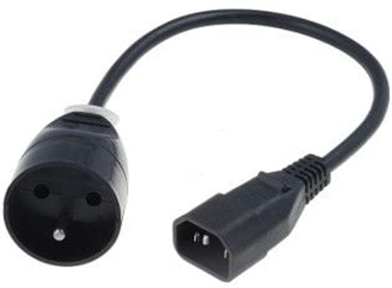 Picture of Kabel zasilajcy Jonex Przeduacz do UPS 1-gniazdo z/u 10A H05VV-F 3 x 1 0,3m z wtykiem IEC C14 (PS-PCU 171)