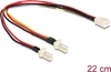 Picture of Kabelis Molex 3pin F > 2 x Molex 3pin M, 22cm, Delock