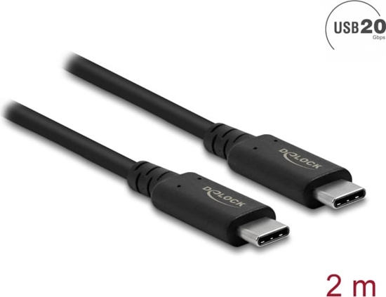 Picture of Kabelis USB4 20Gbps, M / M, 2.0m, melns, Delock
