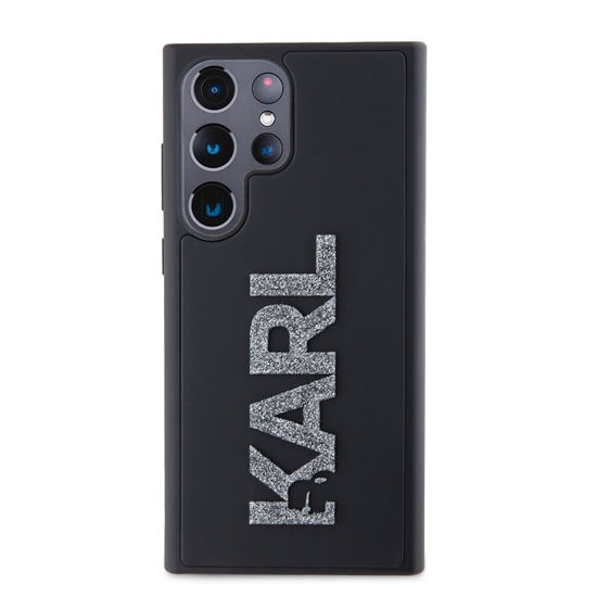 Picture of Karl Lagerfeld 3D Rubber Glitter Logo Case for Samsung Galaxy S24 Ultra / Black