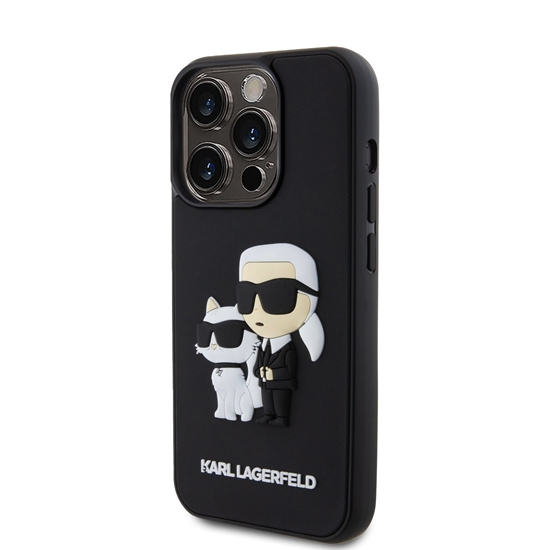 Picture of Karl Lagerfeld 3D Rubber Karl and Choupette Case for iPhone 15 Pro / black
