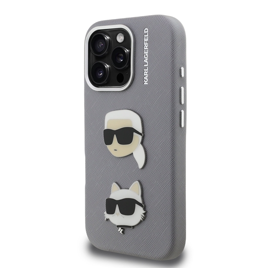 Picture of Karl Lagerfeld Grained PU K&CH Heads Case for Apple iPhone 16 Pro