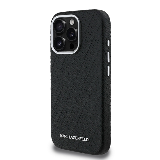Picture of Karl Lagerfeld Grained PU Repeated Logo MagSafe Case for Apple iPhone 16 Pro