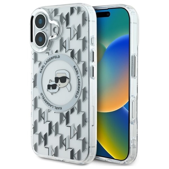 Picture of Karl Lagerfeld Hard IML Monogram Karl&Choupette Head MagSafe Case for Apple iPhone 16