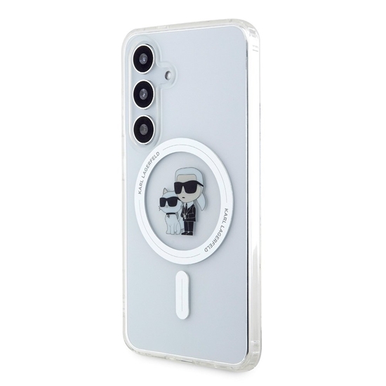 Picture of Karl Lagerfeld IML Glitter Karl and Choupette MagSafe Case for Samsung Galaxy S24 / Transparent