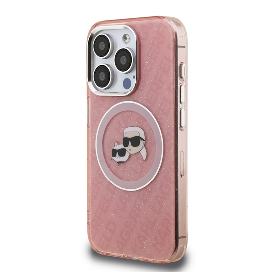 Изображение Karl Lagerfeld IML K&CH Heads Repeated Logo MagSafe Case for Apple iPhone 15 Pro
