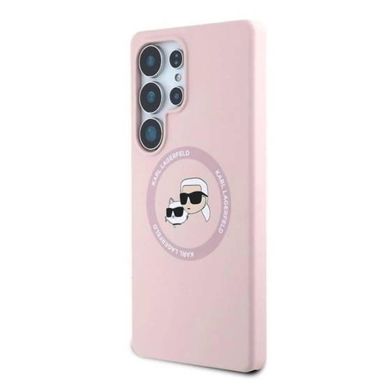 Изображение Karl Lagerfeld Liquid Silicone K&CH Heads MagSafe Case for Samsung Galaxy S25 Ultra / pink