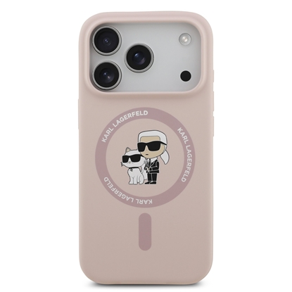 Picture of Karl Lagerfeld Liquid Silicone Karl and Choupette MagSafe Case for Apple iPhone 17 Pro