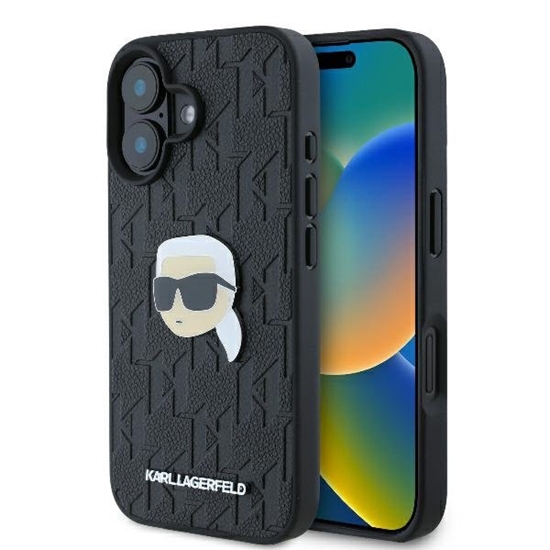 Picture of Karl Lagerfeld Monogram Karl Head Pin Back Case for Apple iPhone 16