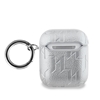 Изображение Karl Lagerfeld PU Embossed Karl and Choupette Heads Case for AirPods 1/2 / Silver
