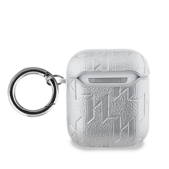 Изображение Karl Lagerfeld PU Embossed Karl Head Case for AirPods 1/2 / Silver