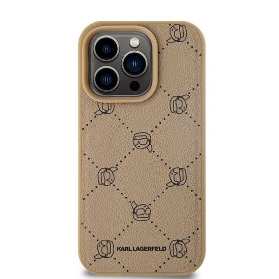 Picture of Karl Lagerfeld PU Karl Heads Pattern MagSafe Case for iPhone 15 Pro Max / beige