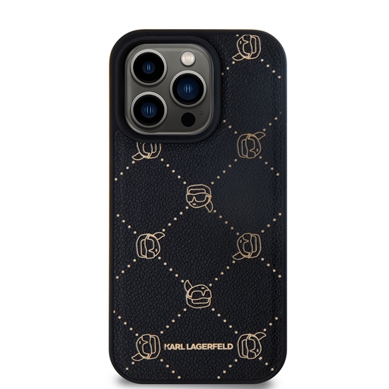 Picture of Karl Lagerfeld PU Karl Heads Pattern MagSafe Case for iPhone 15 Pro Max / Black