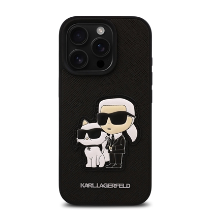 Изображение Karl Lagerfeld PU Saffiano Karl and Choupette Case for iPhone 16 Pro Max / black