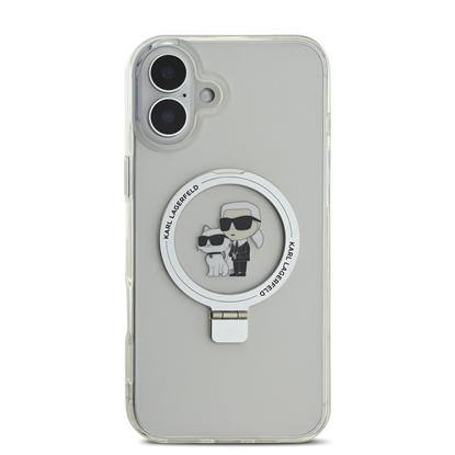 Picture of Karl Lagerfeld Ringstand Karl and Choupette MagSafe Case for iPhone 16 / white