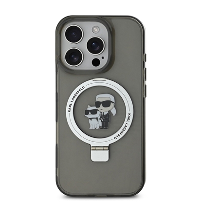 Изображение Karl Lagerfeld Ringstand Karl and Choupette MagSafe Case for iPhone 16 Pro Max / black