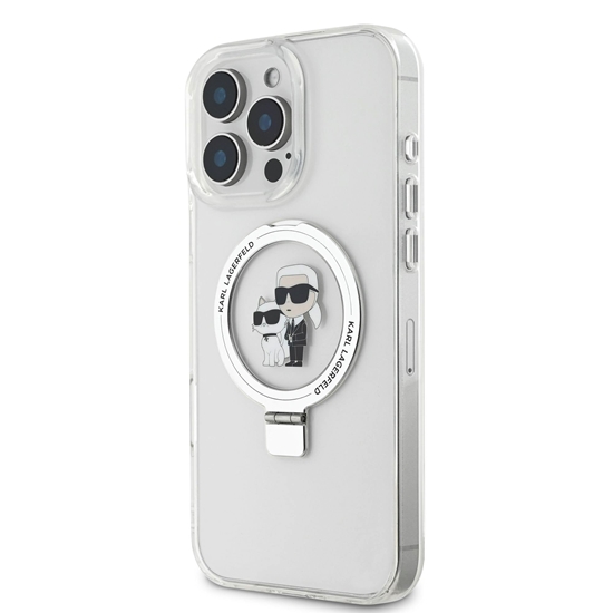 Picture of Karl Lagerfeld Ringstand Karl and Choupette MagSafe Case for iPhone 16 Pro Max / white