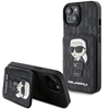 Picture of Karl Lagerfeld Saffiano Cardslots and Stand Monogram Ikonik Back Case for Apple iPhone 15