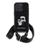 Attēls no Karl Lagerfeld Saffiano Crossbody Strap Karl and Choupette Case for iPhone 16 Pro / black