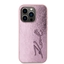 Picture of Karl Lagerfeld Wrinkled PU Signature Logo Case for iPhone 15 Pro Max / pink