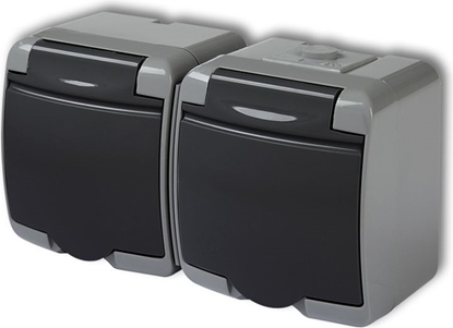 Attēls no Karlik Gniazdo podwójne Junior z klapk z/u popielaty grafitowy (30GHE-2)