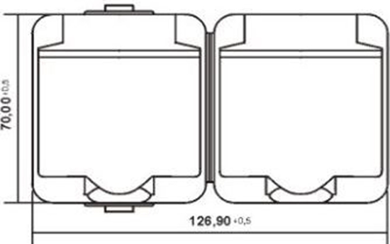 Picture of Karlik Gniazdo podwójne Junior z/u klapka dymna brzowy (4GHE-2d)
