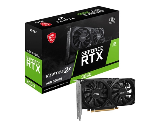 Picture of Graphics Card|MSI|NVIDIA GeForce RTX 3050|6 GB|GDDR6|96 bit|PCIE 4.0 16x|Dual Slot Fansink|2xHDMI|1xDisplayPort|RTX3050VEN2XE6GOC